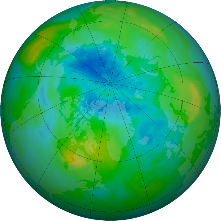 Arctic ozone map for 07 September 1991